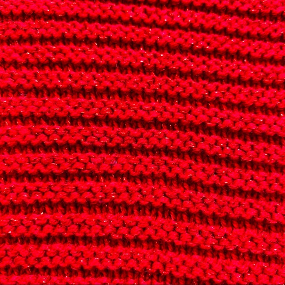 Alfani Metallic Red Ribbed Metallic Knit Sweater - Picture 5 of 5